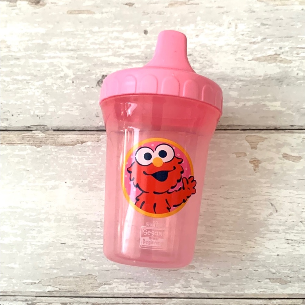 Sesame Street Elmo Pink Baby Toddler Sippy Cup Childrens Drink Cups Kids